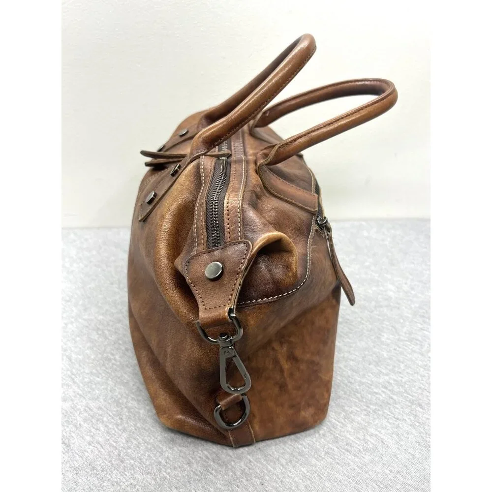 Iswee Genuine Leather Satchel‎ Tote Bag Top Handle Handbag Designer Brown Purse